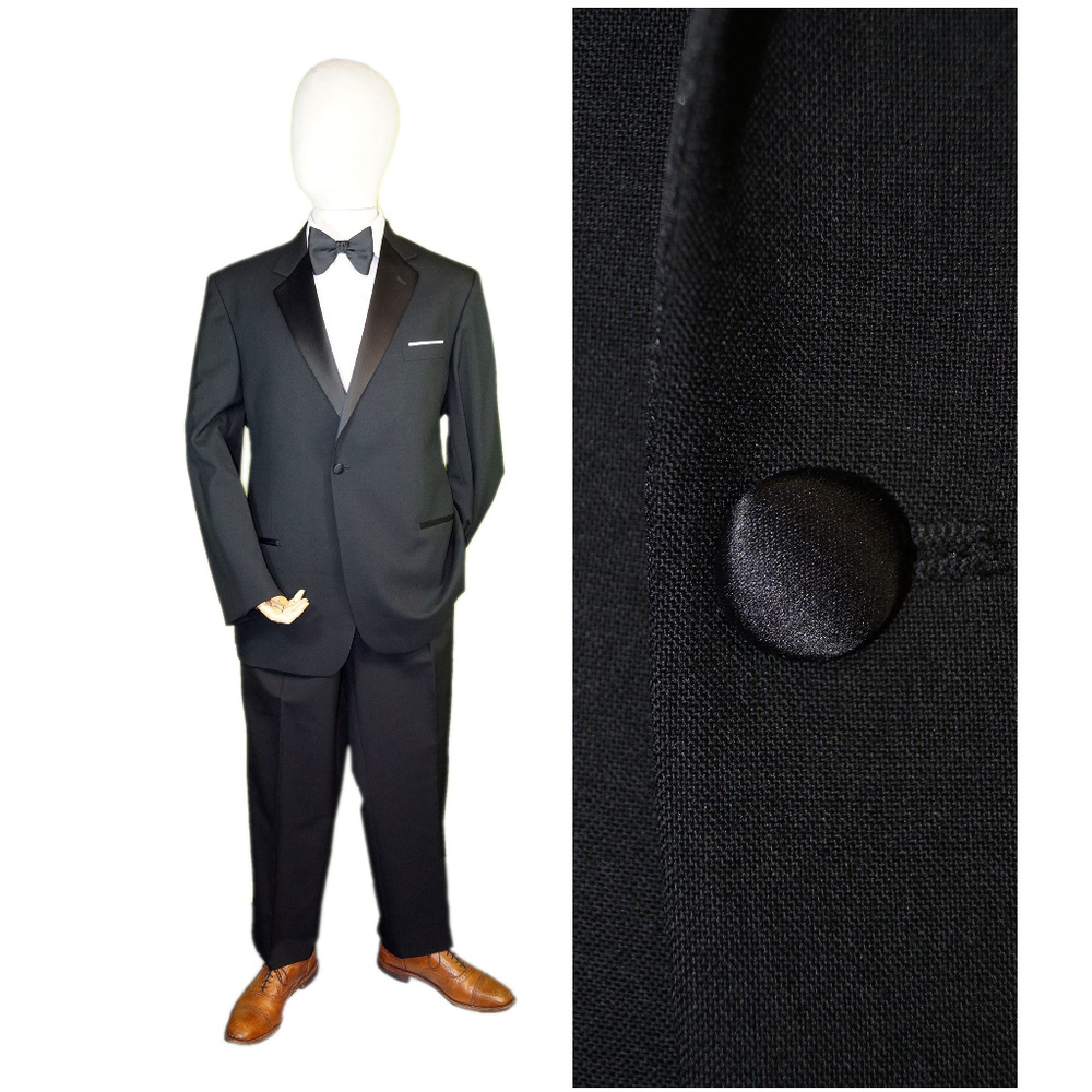 ALFRED SUNG 48R 40W MENS WEARHOUSE BLACK TUXEDO